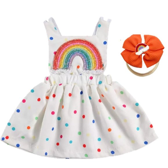 boutique Other - Rainbow Dress Smash Cake Birthday Outfit Dress Summer St Patrick's Clothes